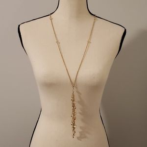 Gold and clear long necklace